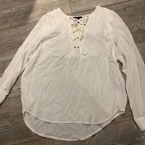 Forever 21 white blouse with laces up the front